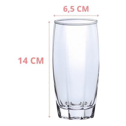 Imagem de Conjunto 18 Copos Luxo Florida Vidro Transparente 370 ml