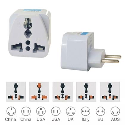 Imagem de Conjunto 2 Adaptadores Universais 2 Pinos Tomadas Múltiplas Entradas 10A Eletrônicos