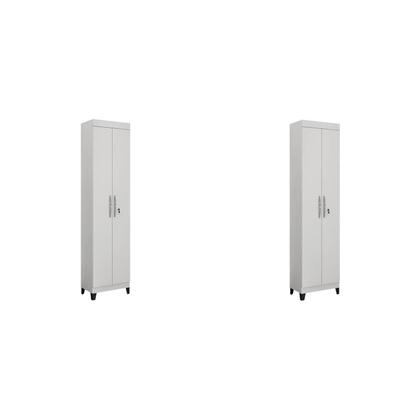 Imagem de Conjunto 2 Armários Multiuso Infantil 2 Portas com Chave e 5 Prateleiras Asteca Branco