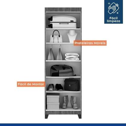 Imagem de Conjunto 2 Armários Multiuso Infantil 2 Portas com Chave e 5 Prateleiras Asteca Branco