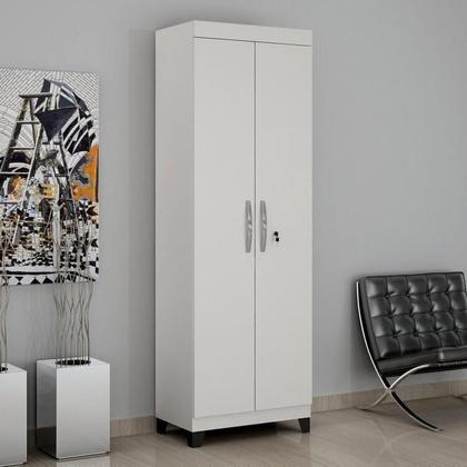 Imagem de Conjunto 2 Armários Multiuso Infantil 2 Portas com Chave e 5 Prateleiras Asteca Branco