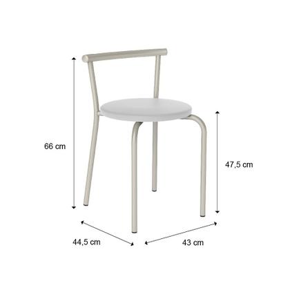Imagem de Conjunto 2 Banquetas 105 Tubo Prata Napa Branca Carraro