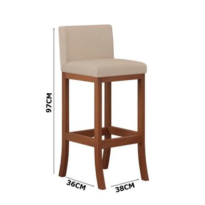 Imagem de Conjunto 2 Banquetas Alta em Madeira Maciça Berlim