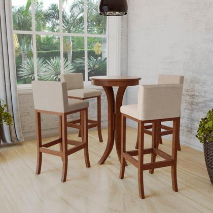 Imagem de Conjunto 2 Banquetas Alta em Madeira Maciça Berlim