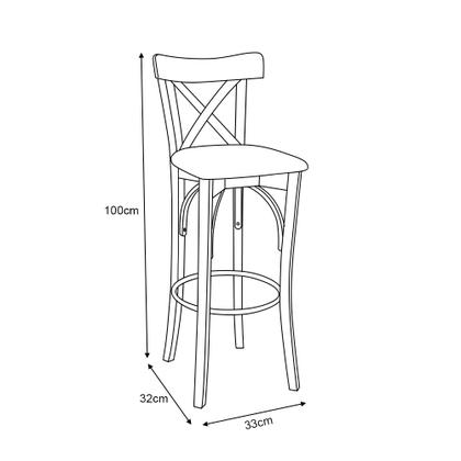 Imagem de Conjunto 2 Banquetas Alta Merlim Imbuia Base em Madeira Maciça Assento Estofado Branco 