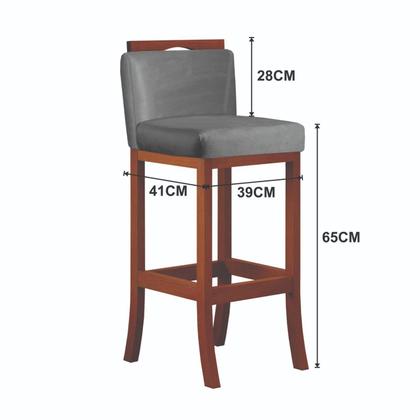 Imagem de Conjunto 2 Banquetas Baixa em Madeira Maciça Londres CCS Interiores