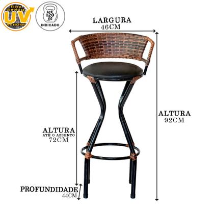 Imagem de Conjunto 2 Banquetas com Assento Estofado Charme em Ferro