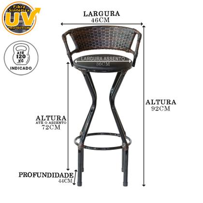 Imagem de Conjunto 2 Banquetas com Assento Estofado Charme em Ferro