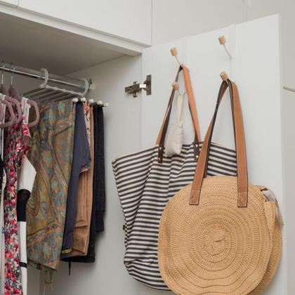 Imagem de Conjunto 2 Cabideiros Ferreiro Gancho Para Porta Branco