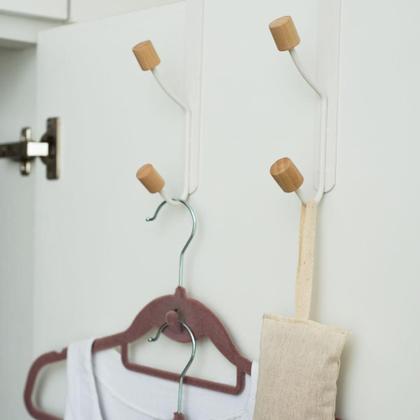 Imagem de Conjunto 2 Cabideiros Ferreiro Gancho Para Porta Branco