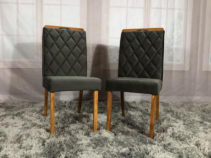 Imagem de Conjunto 2 Cadeiras de Jantar Cinza 08 Virgínia