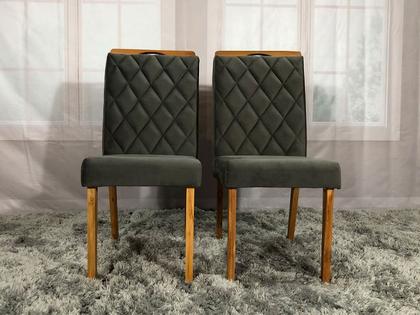 Imagem de Conjunto 2 Cadeiras de Jantar Cinza 08 Virgínia