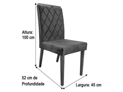 Imagem de Conjunto 2 Cadeiras de Jantar Cinza 08 Virgínia