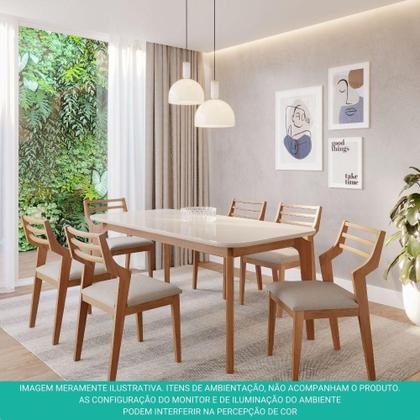 Imagem de Conjunto 2 Cadeiras De Jantar Estrutura Em Madeira Tauri Natuame Damasco Cimol