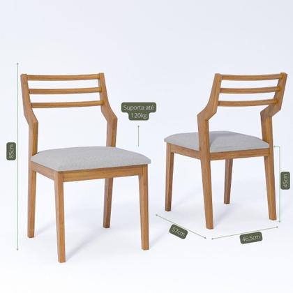 Imagem de Conjunto 2 Cadeiras De Jantar Estrutura Em Madeira Tauri Natuame Damasco Cimol