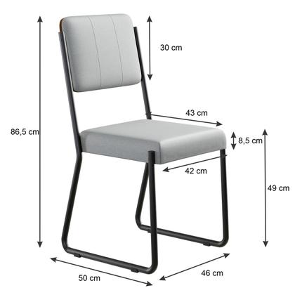Imagem de Conjunto 2 Cadeiras de Jantar Next Tecido Mesclado Est.Preta