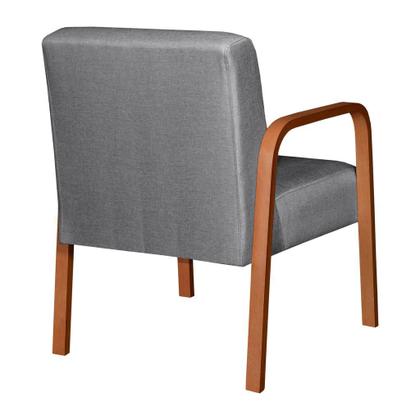 Imagem de Conjunto 2 Cadeiras Lara Braço Madeira Poltronas Decoração Sala Recepção