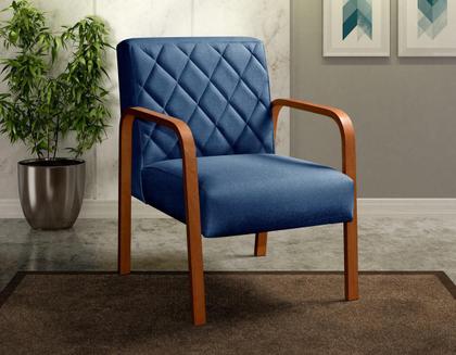 Imagem de Conjunto 2 Cadeiras Lara Braço Madeira Poltronas Decoração Sala Recepção