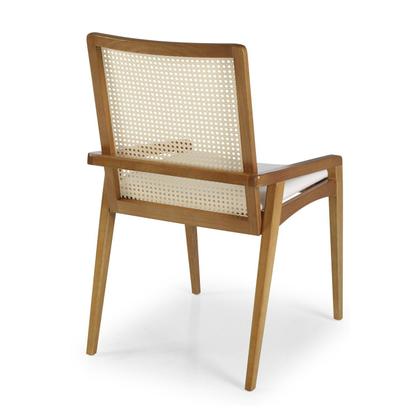 Imagem de Conjunto 2 Cadeiras Madeira Maciça Encosto em Tela Assento Estofado Siena