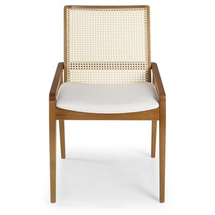 Imagem de Conjunto 2 Cadeiras Madeira Maciça Encosto em Tela Assento Estofado Siena