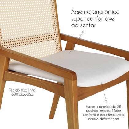 Imagem de Conjunto 2 Cadeiras Madeira Maciça Encosto em Tela Assento Estofado Siena
