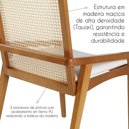 Imagem de Conjunto 2 Cadeiras Madeira Maciça Encosto em Tela Assento Estofado Siena