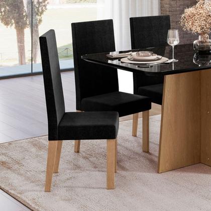Imagem de Conjunto 2 Cadeiras para Sala de Jantar Nice Preto/Mel