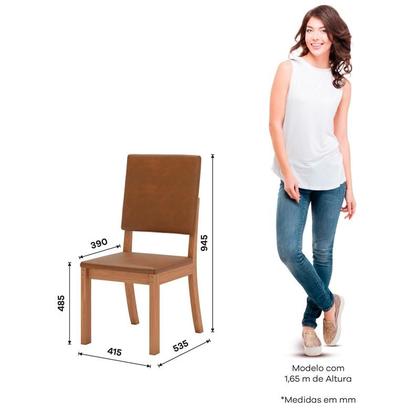 Imagem de Conjunto 2 Cadeiras Sala Jantar Milla Nature/Corano Caramelo