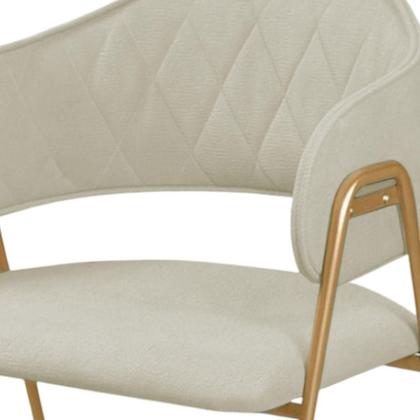 Imagem de Conjunto 2 Cadeiras Veneza no Boucle Off e Metal Dourado