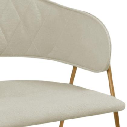 Imagem de Conjunto 2 Cadeiras Veneza no Boucle Off e Metal Dourado