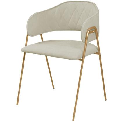 Imagem de Conjunto 2 Cadeiras Veneza no Boucle Off e Metal Dourado