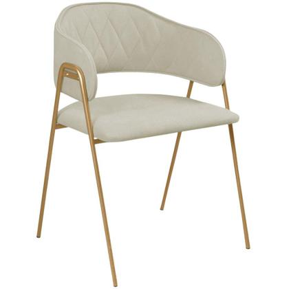 Imagem de Conjunto 2 Cadeiras Veneza no Boucle Off e Metal Dourado