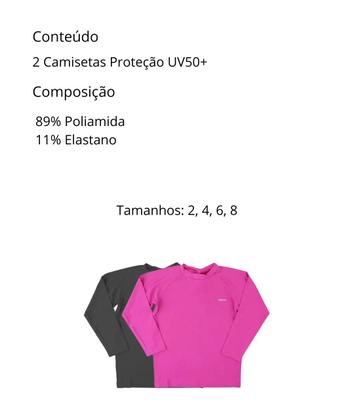 Imagem de Conjunto 2 Camisetas 2 a 8 Selene Proteção Solar Uv 50+