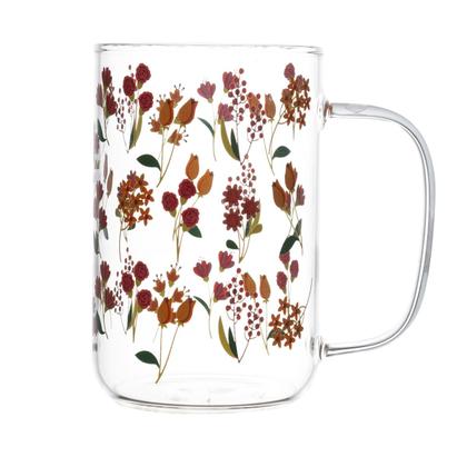 Imagem de Conjunto 2 Canecas de Vidro Borossilicato Flores 280ml - Wolff