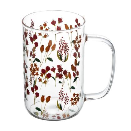 Imagem de Conjunto 2 Canecas de Vidro Borossilicato Flores 280ml - Wolff