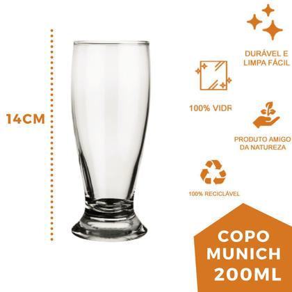 Imagem de Conjunto 2 Copo 200ml Munich Cerveja Restaurante Chop Nadir