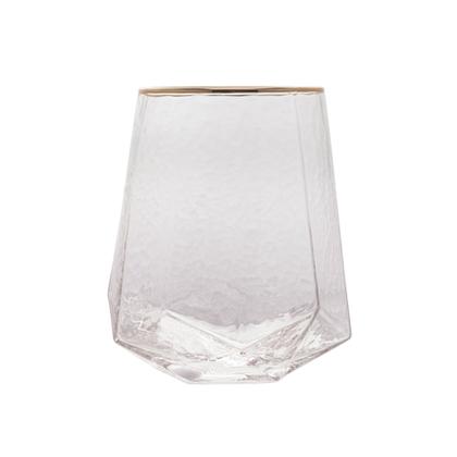 Imagem de Conjunto 2 Copos De Cristal Martelado Com Borda Dourada Taj 550ml
