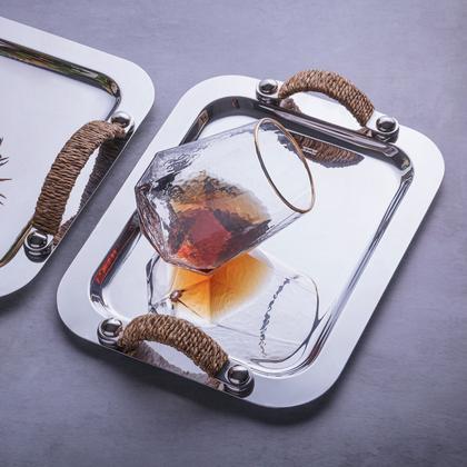 Imagem de Conjunto 2 Copos De Cristal Martelado Com Borda Dourada Taj 550ml