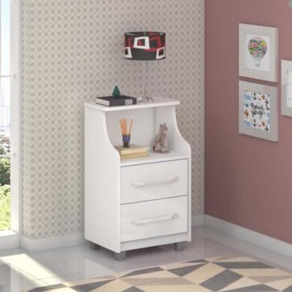 Imagem de Conjunto 2 Criados Topázio Branco com 2 Gavetas