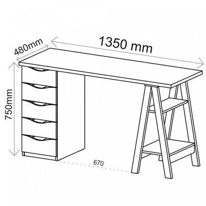Imagem de Conjunto 2 Escrivaninhas Modernas Spirit com Gavetas e Prateleiras