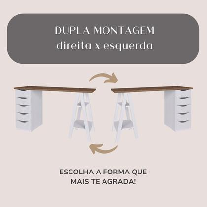 Imagem de Conjunto 2 Escrivaninhas Modernas Spirit com Gavetas e Prateleiras