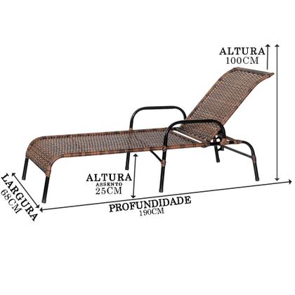 Imagem de Conjunto 2 Espreguiçadeiras Esteira Para Área de Piscina Catar