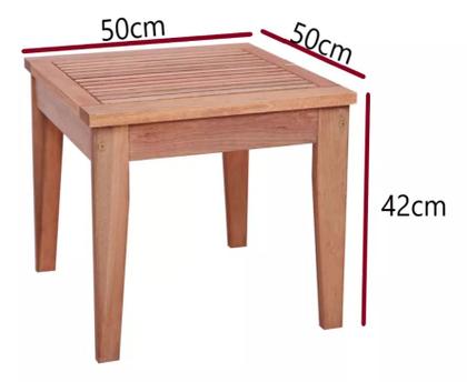 Imagem de Conjunto 2 Espreguiçadeiras Madeira C/colchonete e Mesa De Apoio