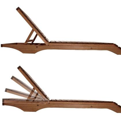 Imagem de Conjunto 2 Espreguiçadeiras para Jardim em Madeira Maciça Chaise Long