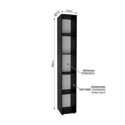 Imagem de Conjunto 2 Estantes Horizontal ou Vertical 5 Nichos 186cmx60cm Liverpool