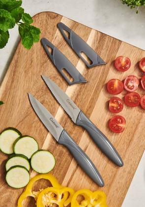 Imagem de Conjunto 2 Facas de Descascar em Aço Inox Culinare Cinza