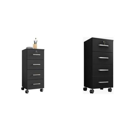 Imagem de Conjunto 2 Gaveteiros para Escritório 4 Gavetas com Rodízios e Chave Gávea