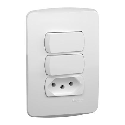 Imagem de Conjunto 2 Inter Simples + 1 Tomada 2P+T 10A Miluz Schneider