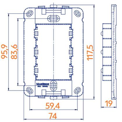 Imagem de Conjunto 2 Interruptor Paralelo 4x2 10A B3 MarGirius