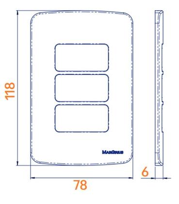 Imagem de Conjunto 2 Interruptor Paralelo 4x2 10A B3 MarGirius